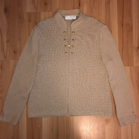 St. John Collection Sweaters - St. John Gold Zipper Cardigan
